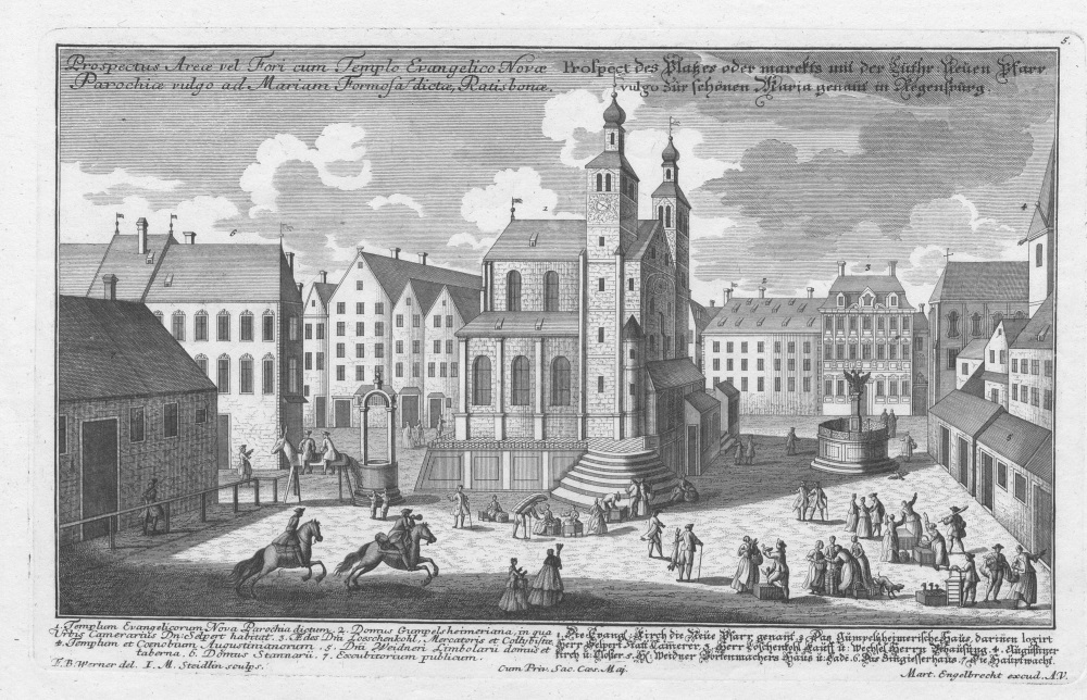 Die Neupfarrkirche von Werner Friedrich Bernhard mit dem Titel Kirche Zur Schönen Maria entspricht Neupfarrkirche aus dem 18 Jahrhundert